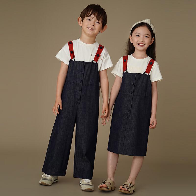 Hacikis Kids  Summer Thin Straight Leg Denim Overalls 170