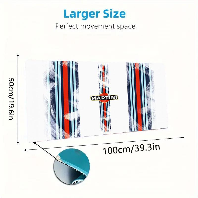 Martini Racing Large Size Mouse Pad Large Gaming Table Cushion Non-slip Laptop Tablet Big Mousepad XXL Mat Mini PC Playmat With Lock edge