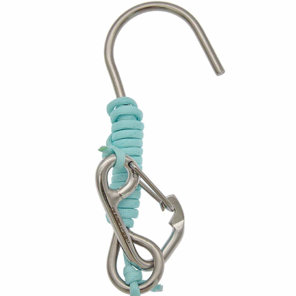 Stainless Steel Hook – Single-, Seawater-Resistant with Safety Rope and Spring Buckle, Diving & Equipment
