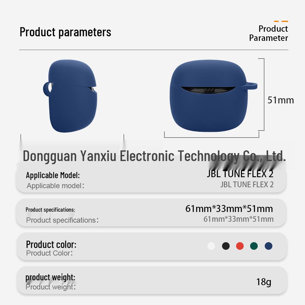 Compatible with JBL TUNE FLEX 2: 2nd Gen Small Crystal Bean Earphone Silicone Protective Case