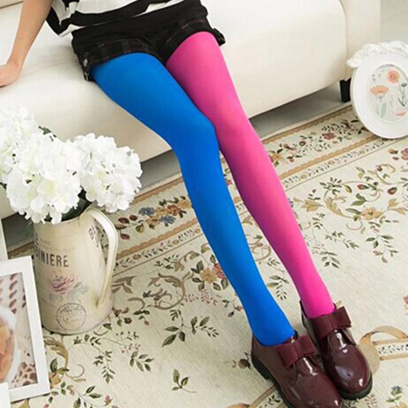 

1 пара женских нейлоновых чулок, колготок, брюк, эластичных модных колготок, двухцветных эластичных