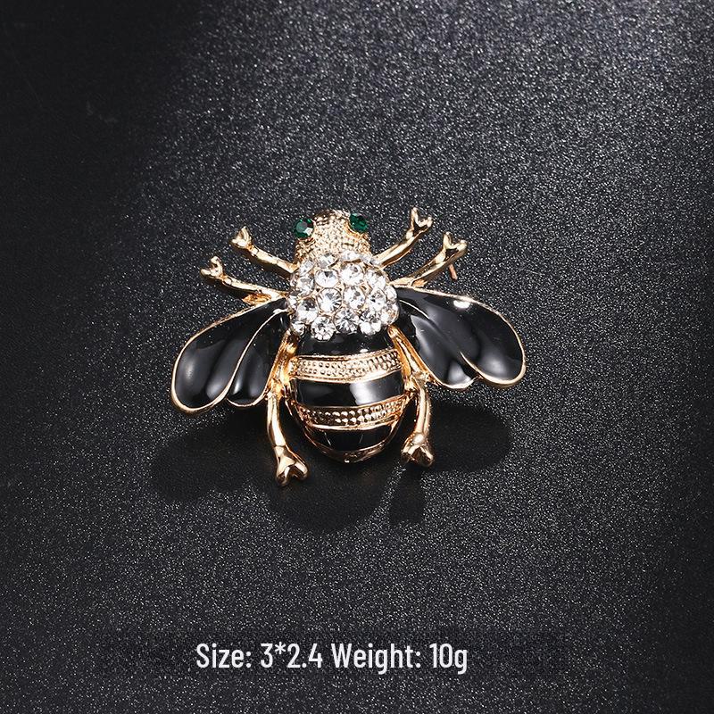 Nowy Styl Broszka Pszczoła z Kroplami Oleju - Urocza Pins Zwierzęcy na Kołnierzyki i Dodatki do Odzieży