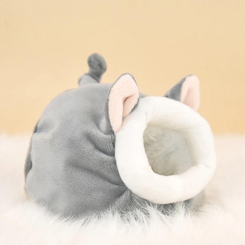 

Hamster Nest Warm Small Animal Cotton Nest Keeping Pets Warm Small Animal Sleeping Bag Warmth Products Bunny Winter Plushy Nest серый