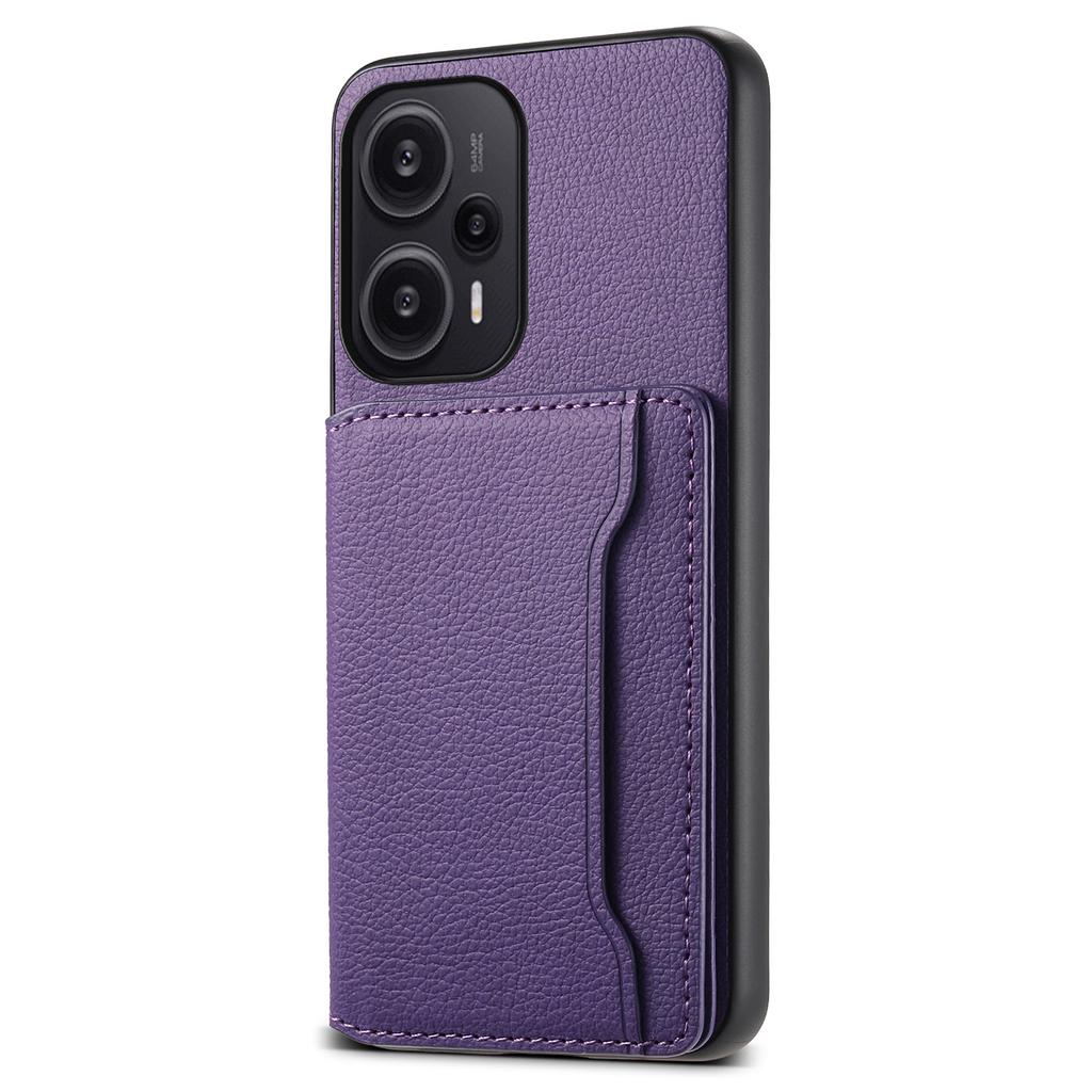 For Xiaomi Redmi Note 12 Turbo/Poco F5 5G Case Anti-dust Calf Texture Card Slots Phone Protective Cover