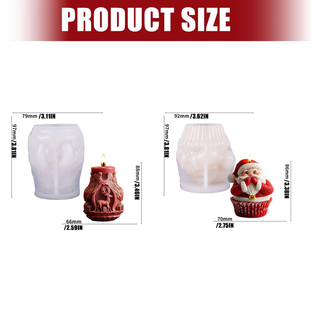 Santa Claus Silicone Mould Christmas Candle Molds Baking Molds Plasters Molds Casting Molds Cake Decoration Tool
