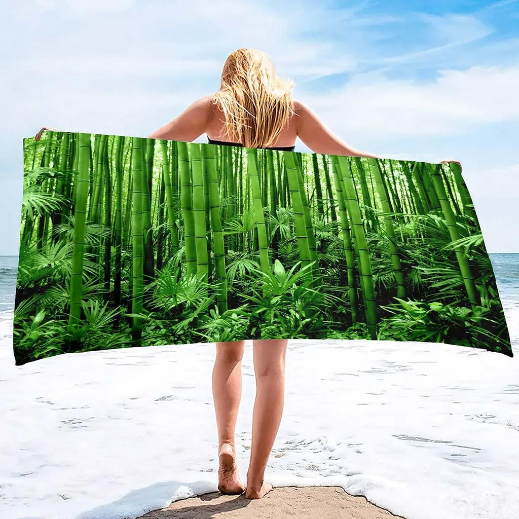 Bamboo Beach Towel Microfiber Bath Towel Quick Dry Sand Free Towels For Vacation Outdoor Swimming Pool Beach Yoga Travel Sport