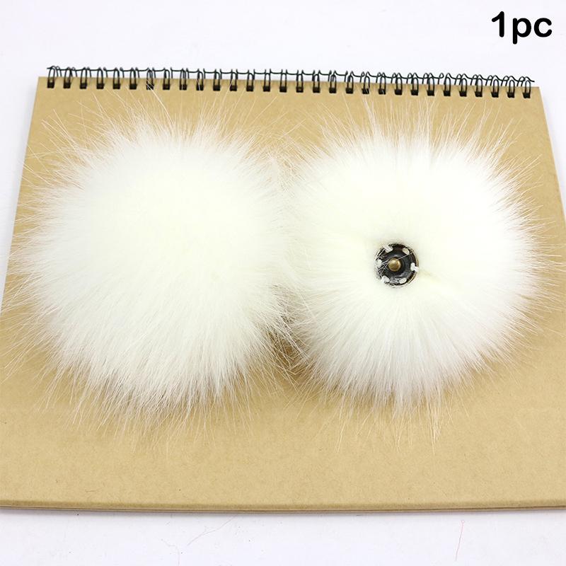 12 cm Plüsch-Haarball mit Druckknopf Weiche Kunstfuchs-Pompons DIY Baby-Beanie-Mützen Schuhe Handwerk Dekorative Accessoires