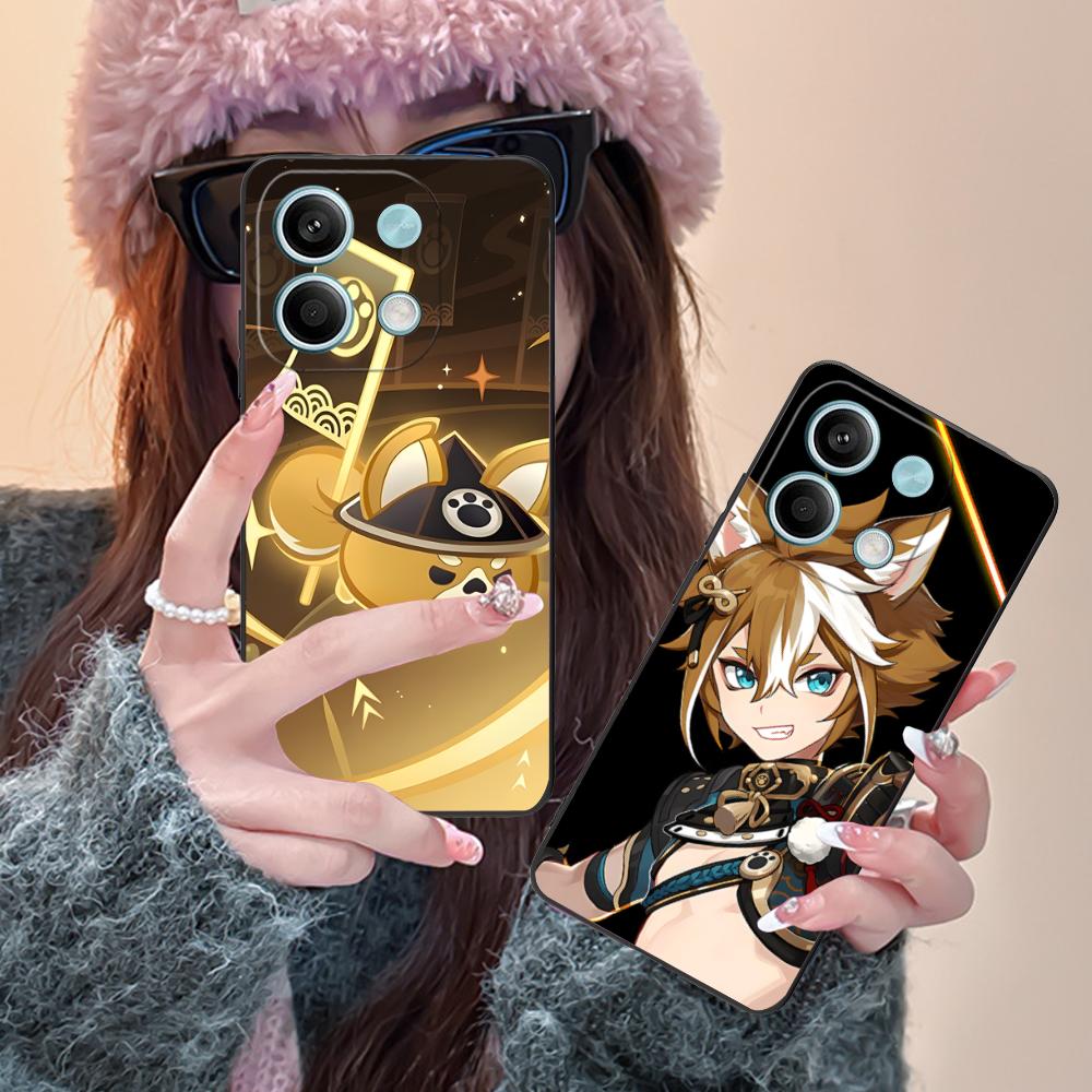 Game GI Gorou Mobile Phone Case for POCO F7 F6 F5 F4 F3 F2 Pro GT C75 C71 C65 C61 C40 Pro Ultra Colorful Printing Cover Luxury