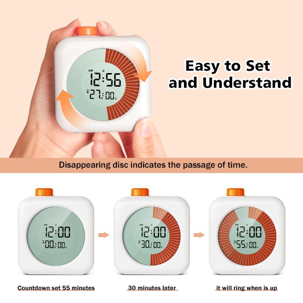 Visual Timer Digital Countdown Timer 60-Minute Silent Classroom Timer Management Tool for Home School Office Kitchen