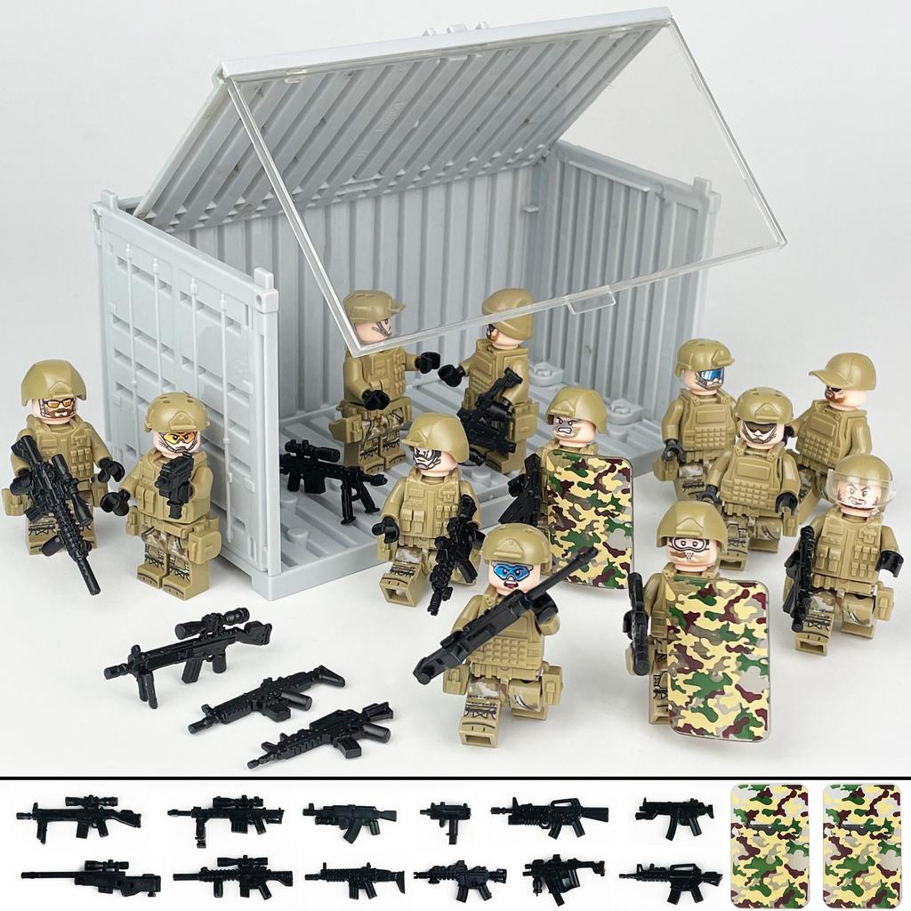 Behälterverpackung H-17 Swat Meigao Kleinteilige Militärpuppe Kinder-Bausatz Bausteinspielzeug