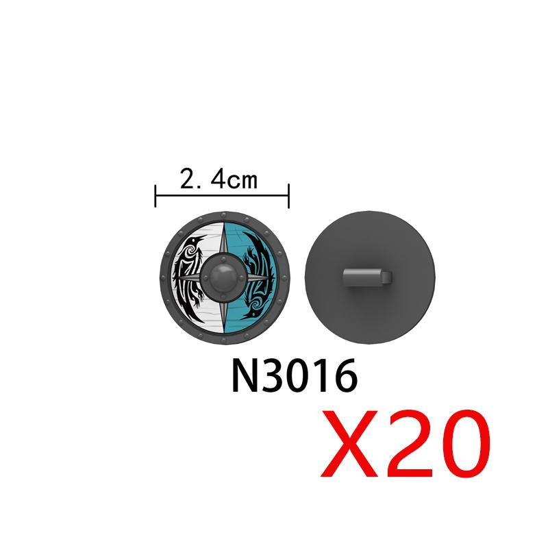 MOC Mittelalterliche Bausteine Charakter Ritter Krieger Zubehörset Helm Schulterrüstung Schild Bogen Pfeil Stein Geschenk Spielzeug X022