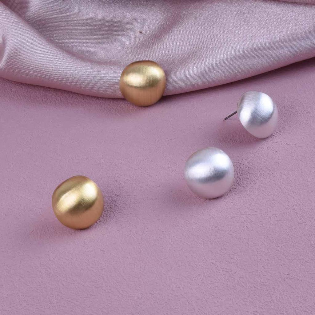 Chic Matte Metal Semicircle Earrings: European & American Fashion, Versatile & Stylish Design