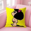 Cartoon MMafalda Cushion Cover Natural Linen Pillow Case DoubleSided Print Decorative Sofa Pillowcase Home Decor Gift