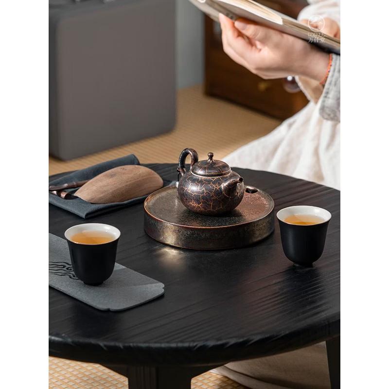 Edenus Antique Bronze Crackle Glaze Ceramic Gongfu Tea Set