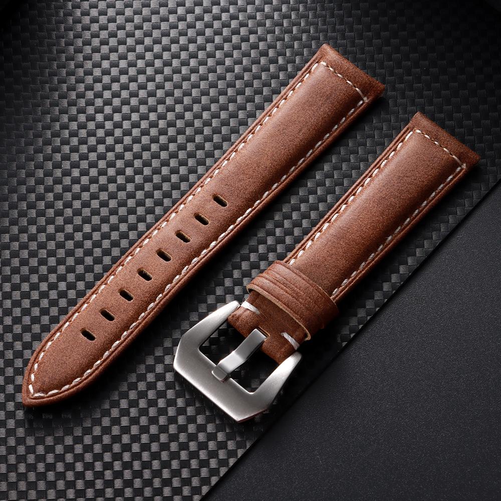 Genuine Leather Watch Band for Panerai Wrist Belt Vintage Matte Cowhide Strap Men Sports Bracelet Watchband 18mm 20mm 22mm 24mm