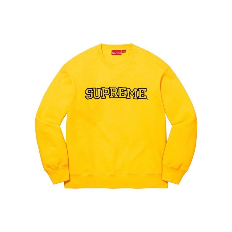 Supreme Shattered Logo Crewneck `Yellow Black`