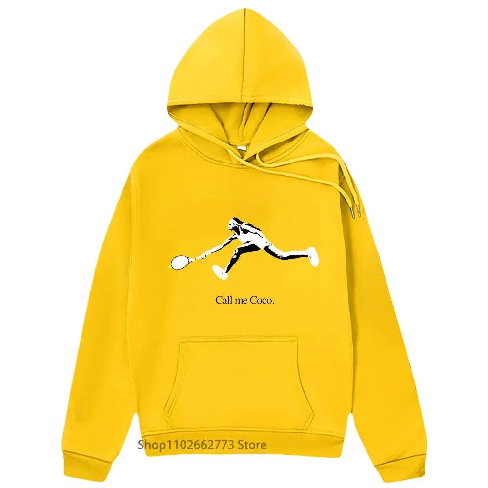 

Толстовка Call Me Coco Gauff для унисекс/женщин, теннисная толстовка с рисунком Phenom, горячая спортивная игровая одежда, зимняя спортивная одежда, повседневная унисекс 4XL