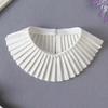 Organ Pleated Solid Color Shawl Fake Collar Detachable Round Necklace Lapel Collar Sweater Blouse Top Clothing Accessories