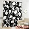 Flat Printing Curtains Without Rod Skull Pattern Popular Print Versatile Fabric All Seasons Perfect Curtain Set Of 2 Made Polyester Washable