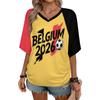 Women Casual V Neck Short Sleeve Pullover T Shirt Letter Print Top Loose Fit Lightweight Soft Fabric Suitable for Daily Wear