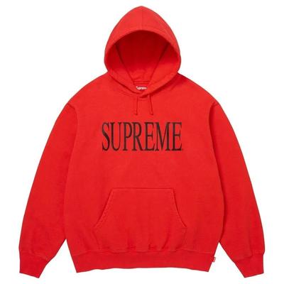 Supreme Capital Hooded Sweatshirt Heather Grey