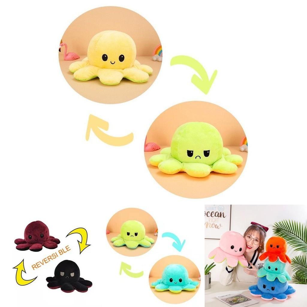 Charming Double-sided Flip Reversible Octopus Plush Toy For Marine Life Enthusiasts