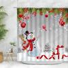 Christmas Shower Curtain Sets Vintage Red Truck Xmas Ball Pine Tree Snowman Winter New Year Gift Bathroom Decor Bath Curtains