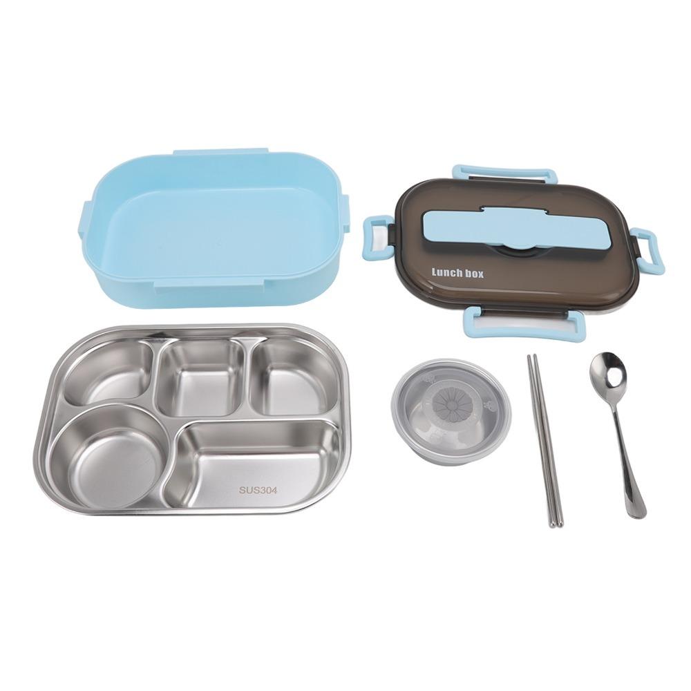 304 Stainless Steel Lunch Storage Container 5 Compartment Food Container For Travel