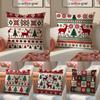 Cchristmas Illustration Cushion Cover Pillowcase Short Plush Invisible Zipper Room Sofa Cushion Cover