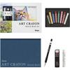Pentel Crayon Art Crayon 8 Color Set Single Color White Sharp Refill Set with Sketchbook/Drawing ...