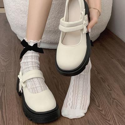 Fashion Temperament Black Thick Heel Platform Small Leather Shoes Women's 2025 New Autumn Skirt Retro Mary Jane Single Shoes