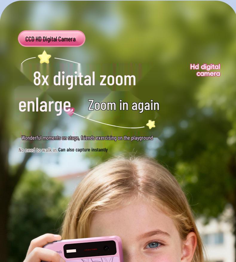 Animal City Collaboration: Portable CCD Digital Camera - Stylish Birthday Gift for Girls
