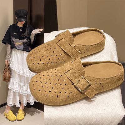 Women's Fashion Hundred Buckle Sandals Korean Hollow Out Breathable Mopping Casual Shoes Trendy Outdoor Slippers