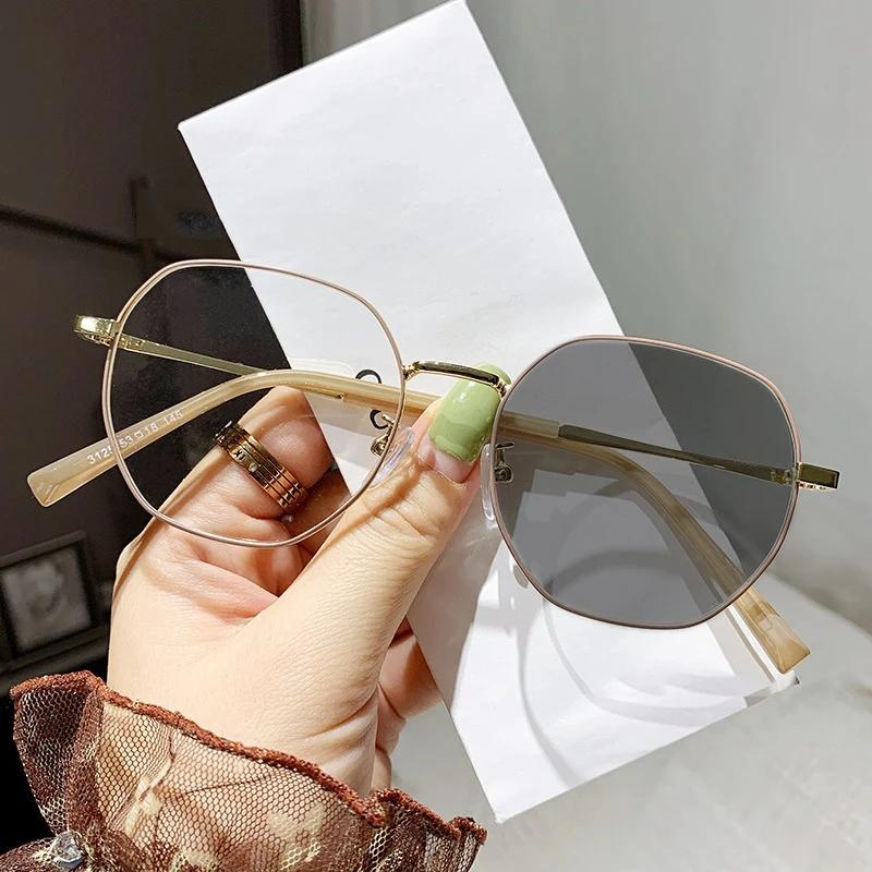 Luxury Women Men's Myopia Glasses Fashion Trend Smart Color Changing Short Sight Eyeglasses Finished Photochromic Minus Eyewear