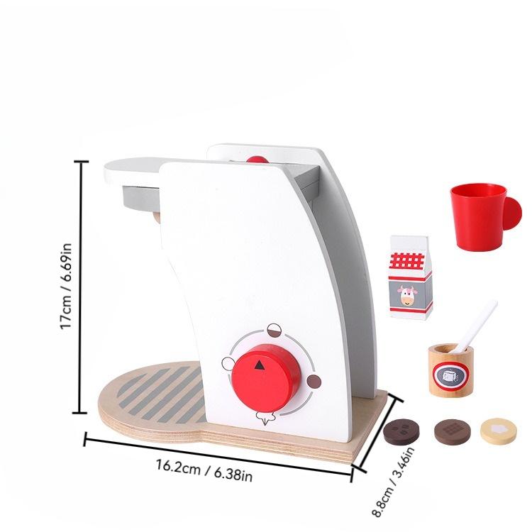 Kid Wooden Kitchen Pretend Play Toy Simulation Wooden Coffee Machine Toaster Machine Food Mixer Early Learning Educational Toys