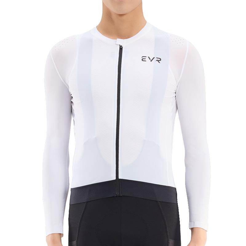 EVR Tech Men's Long Sleeve Cycling Jersey - Moisture-Wicking, UV Protection, Spring/Summer Road Bike Top