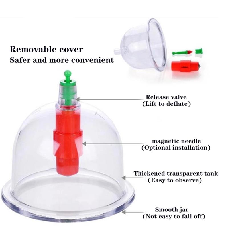 12 stk Profesjonell vakuumkopping kinesisk terapiutstyrssett Tykke bokser Massasjekopper Akupunkturmassasjeapparat Helsepleie