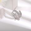 Korean Design Irregular Cross Open Rings for Women Man Exaggerated Multi-Layer Hollow Adjustable Finger Ring Jewelry Party