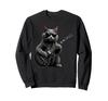 Rock-Katze mit Gitarre und Sonnenbrille Katze Musik Katze E-Gitarre Rock-Katzen Sweatshirt