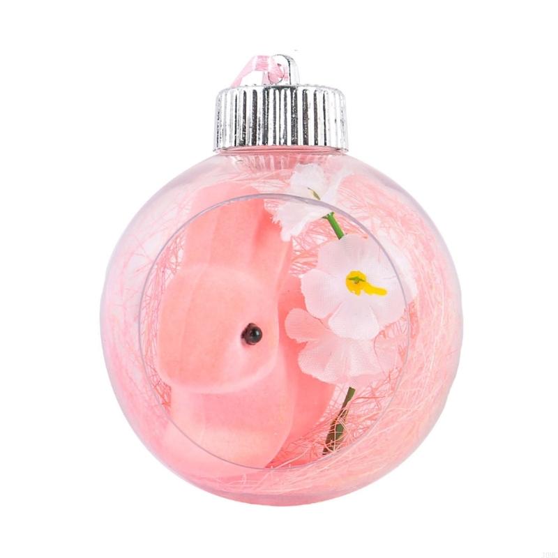 J0MC Clear Acrylics Balls Pendant Bunnies Hanging Ornament Spring Decoration For Party Table Centerpieces Home Decoration