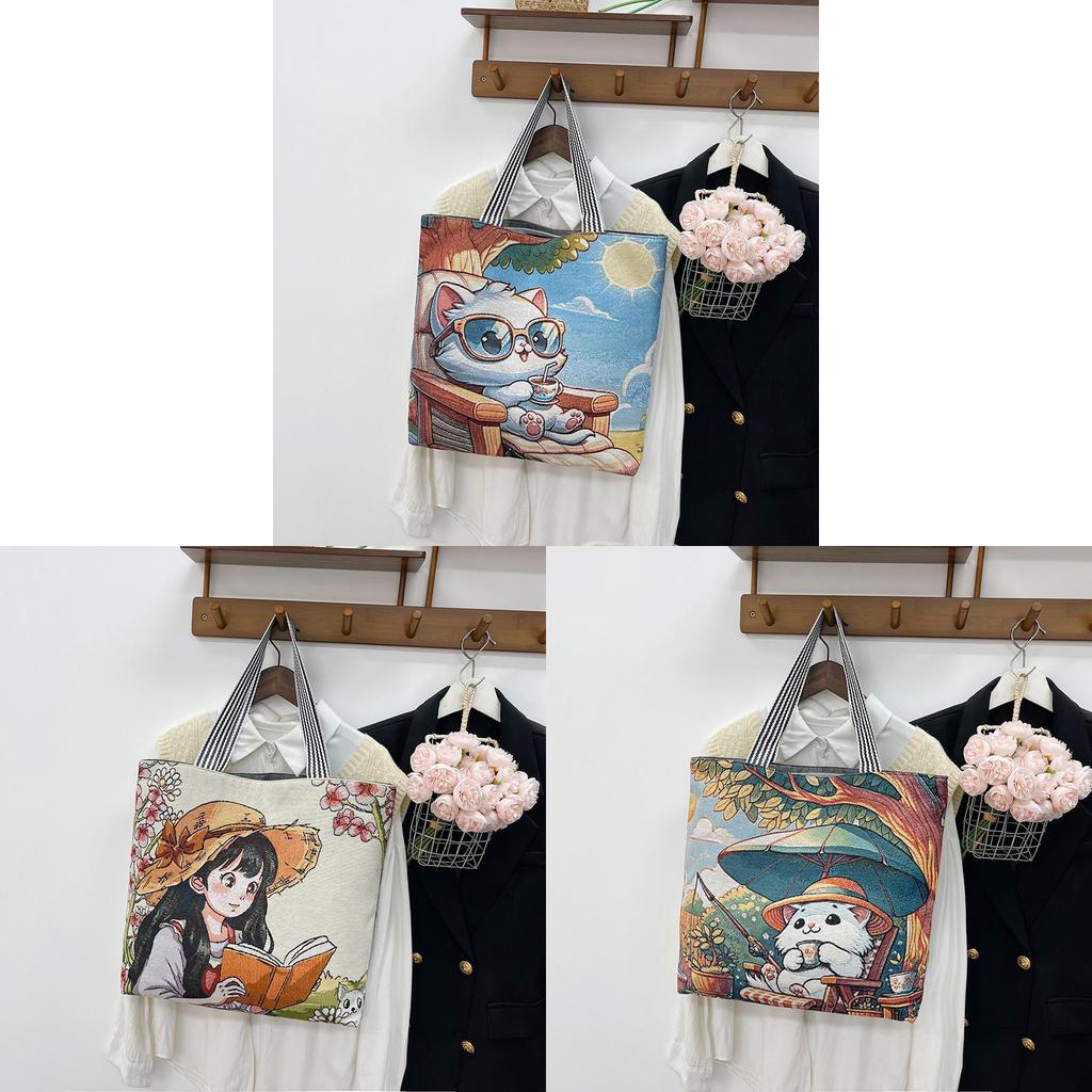 Artic National Style Canvas Tote Bag With Embroidered Butterfly For Daily Use
