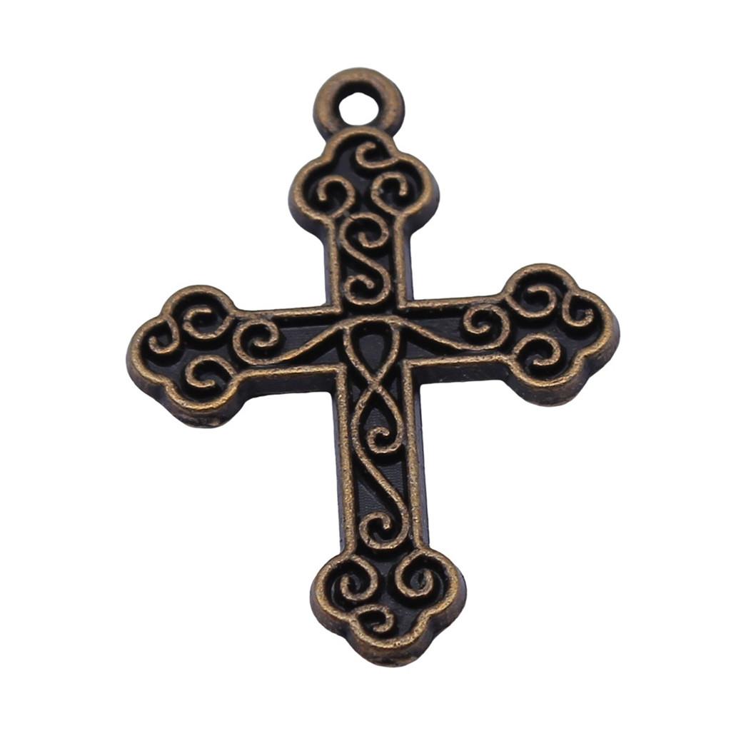 Hollow Cross Charms Multi Color Alloy Pendants For Gothic Christian Jewelry Accessories