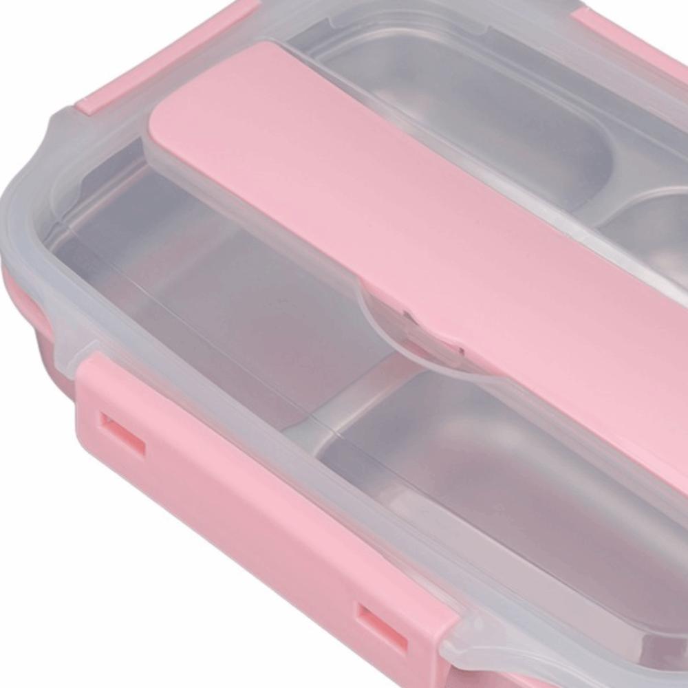 1.2L Insulated Lunch Box 3 Compartment Food Storage Container Leakproof Lunch Box For Picnics розовый