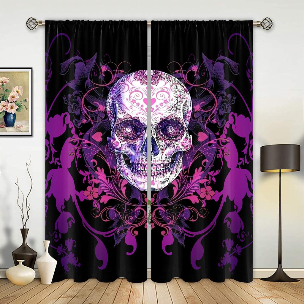 Skull Series Digital Printing Arbitrary High-Density Blackout Curtains