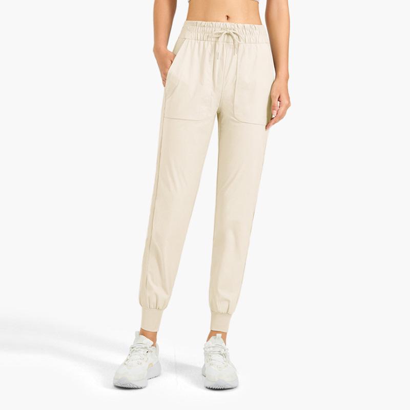 Women's Body Shaping Casual Running Pants with Drawstring Pockets - Breathable Yoga Fitness Trousers