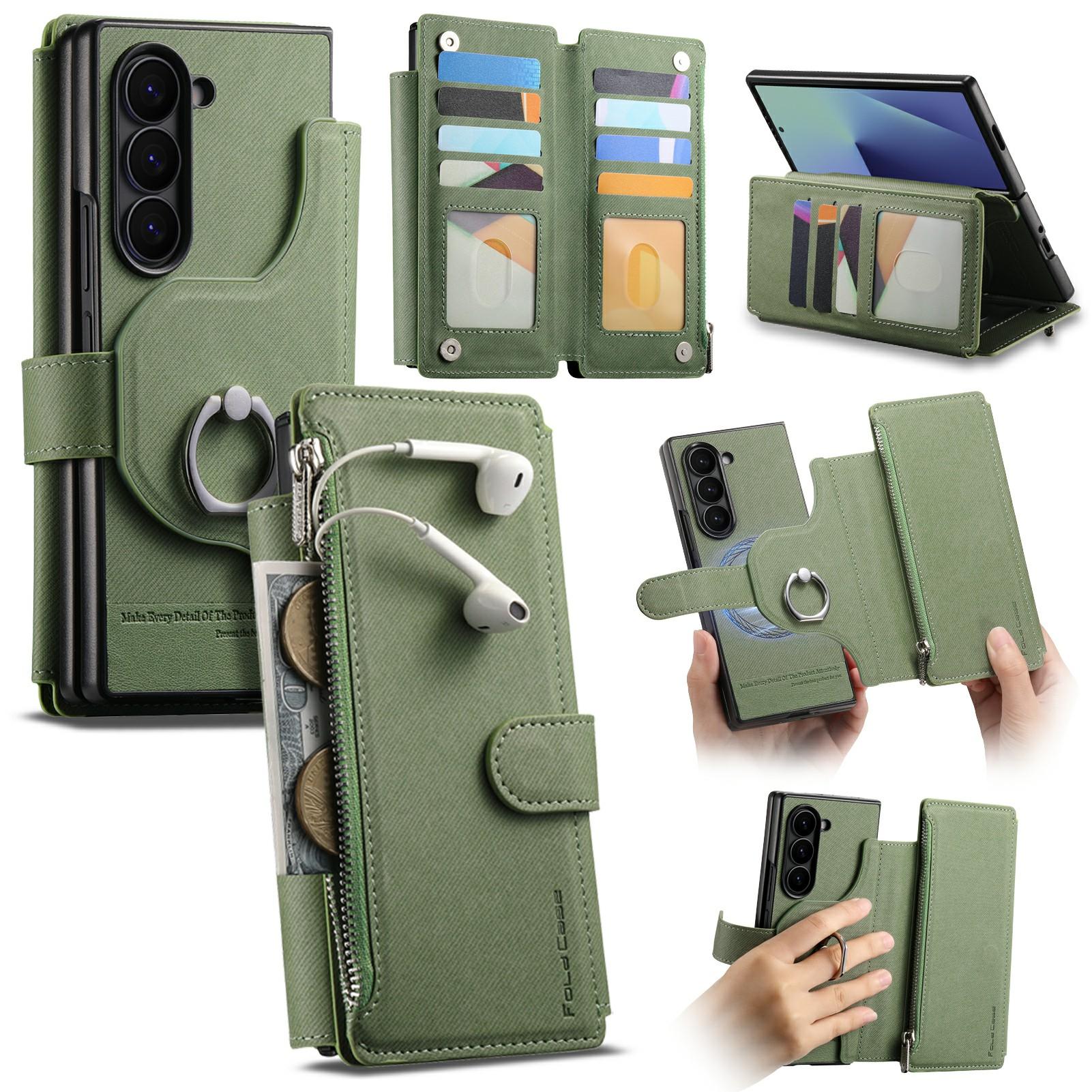 

For Samsung Galaxy Z Fold7 5G Magnetic Case Detachable Wallet Stand Cloth Texture PU Leather Foldable Screen Phone Cover