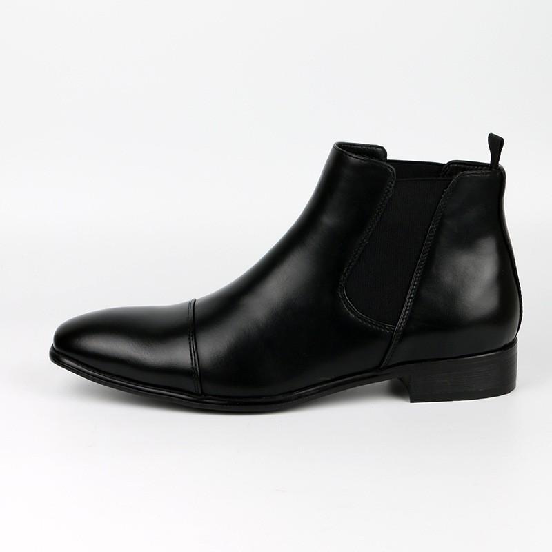 Mens Plus Size Retro Chelsea Boots Low Heel Square Toe Slip-On Casual Shoes