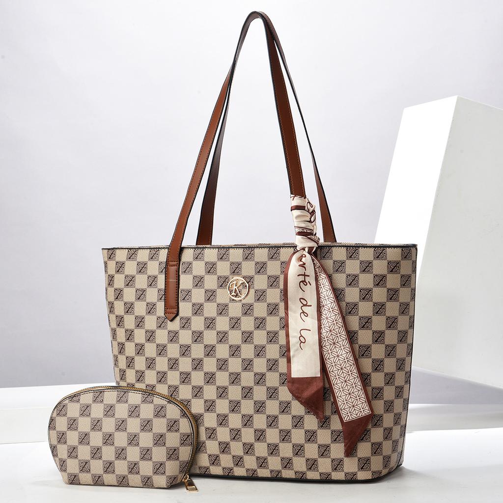 Tote Bag Checkerboard Child and Mother Bag Large Capacity Shoulder Messenger Bag Handbag Women's Bag S