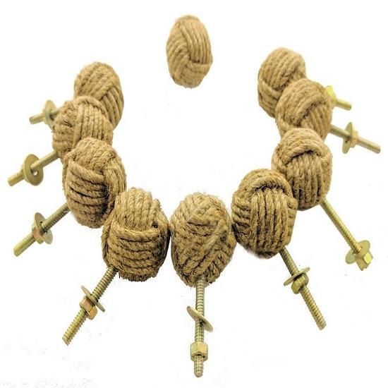Jute Rope Handles Wardrobe Drawer Handles Kitchen Cabinets Nautical Style Handle