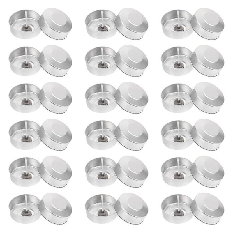 100Pcs Metal Candle Cups Tealight Tins Jars and 100Pcs Candle Wicks Cores for DIY Candle Making and Home Decors Projects